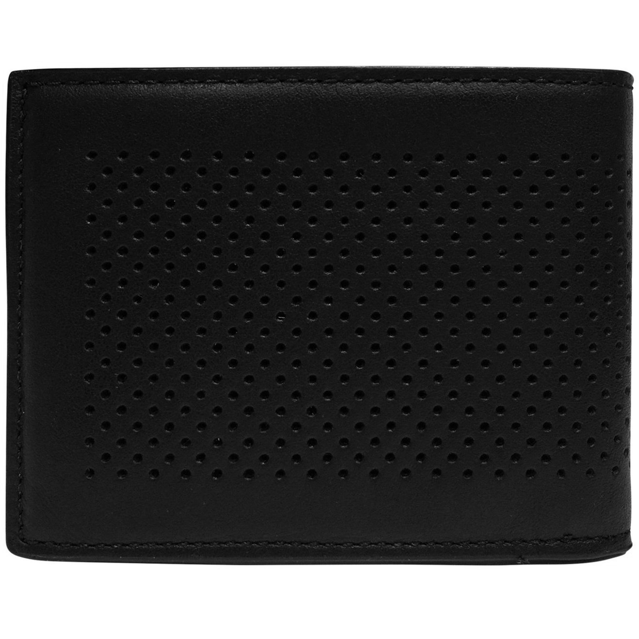 Coach Men Slim Billfold Id Wallet In Perforated Leather Black # F75227