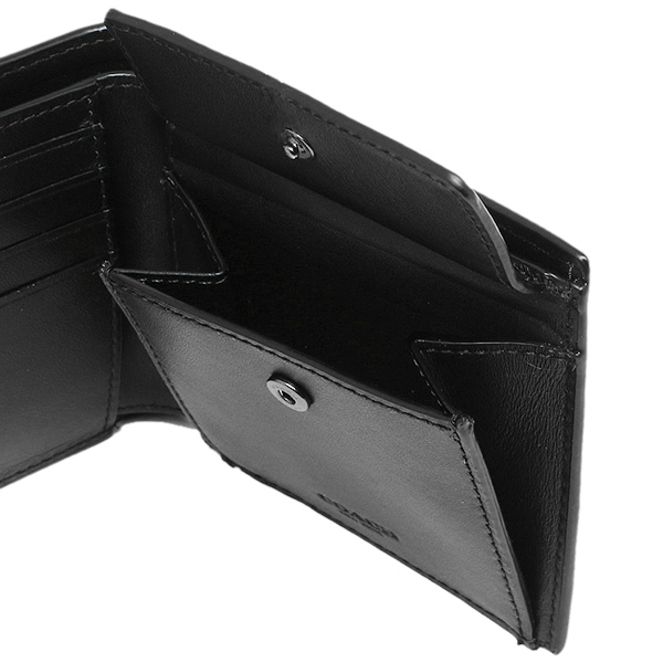Coach Men Coin Wallet In Signature Crossgrain Leather Black # F75363