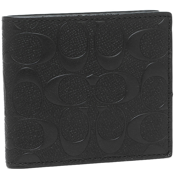 Coach Men Coin Wallet In Signature Crossgrain Leather Black # F75363