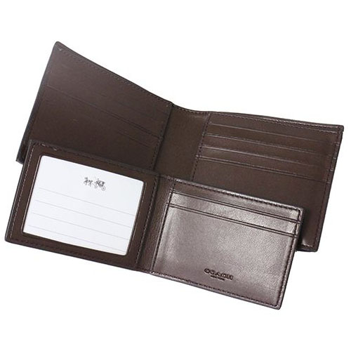 Coach Men Wallet In Gift Box Compact Id Wallet In Signature Mahogany Brown # F74993