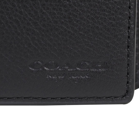 Coach Men Wallet In Gift Box Compact Id Wallet In Sport Calf Leather Black # F74991