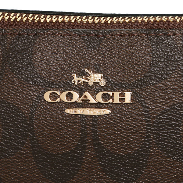 Coach Messico Top Handle Pouch In Signature Crossbody Bag Black Brown # F58321