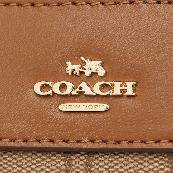 Coach Mini Bennett Satchel In Signature Gold / Khaki / Saddle Brown # F58312