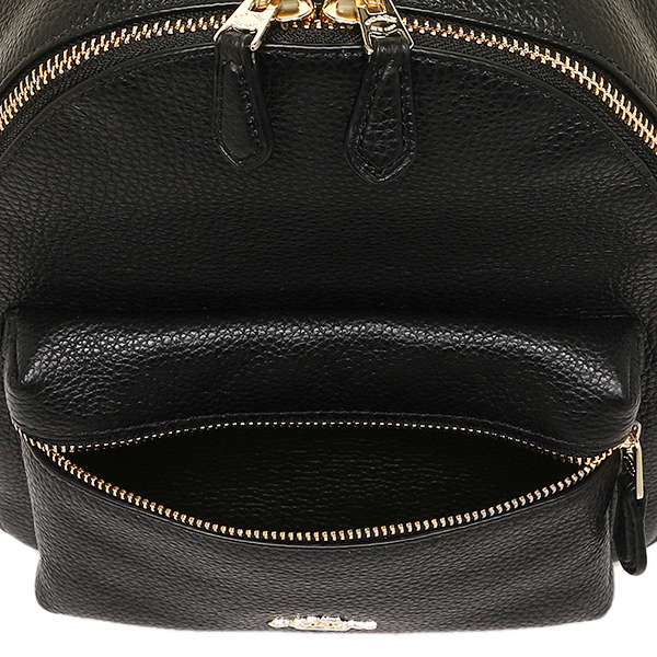 Coach Mini Charlie Backpack In Pebble Leather Gold / Black # F38263