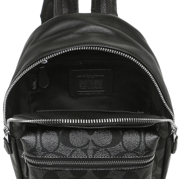 Coach Mini Charlie Backpack In Signature Canvas Gunmetal / Silver # F39511