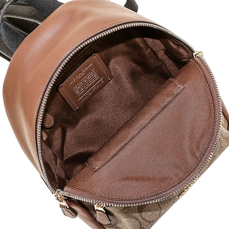 Coach Mini Charlie Backpack Khaki / Saddle Brown 2 / Gold # F58315