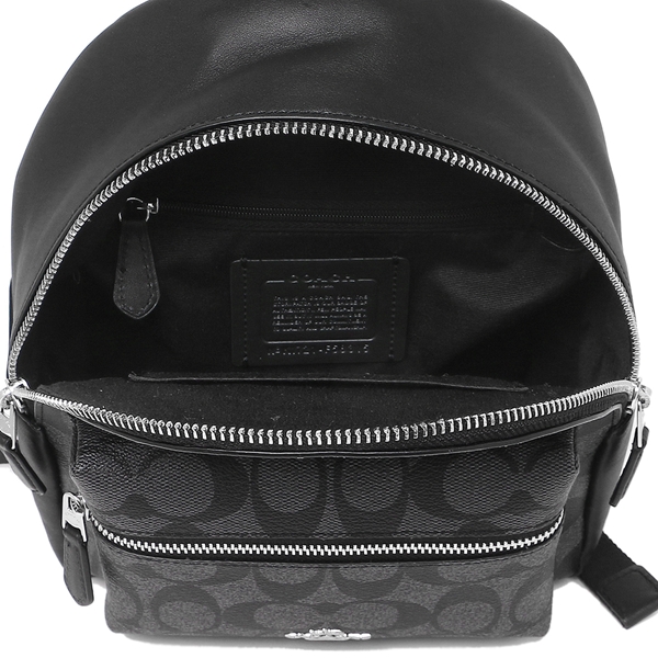 Coach Mini Charlie Backpack Silver / Black Smoke # F58315