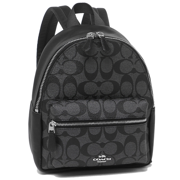 Coach Mini Charlie Backpack Silver / Black Smoke # F58315