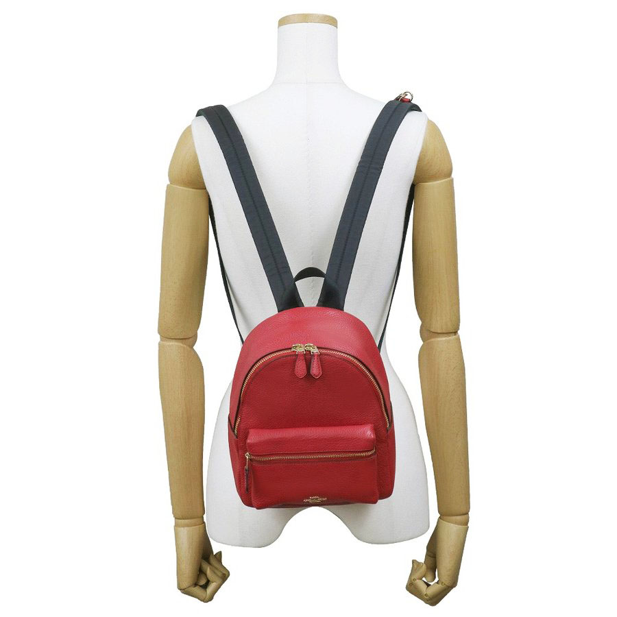 SpreeSuki - Coach Mini Charlie Backpack True Red / Gold # F28995