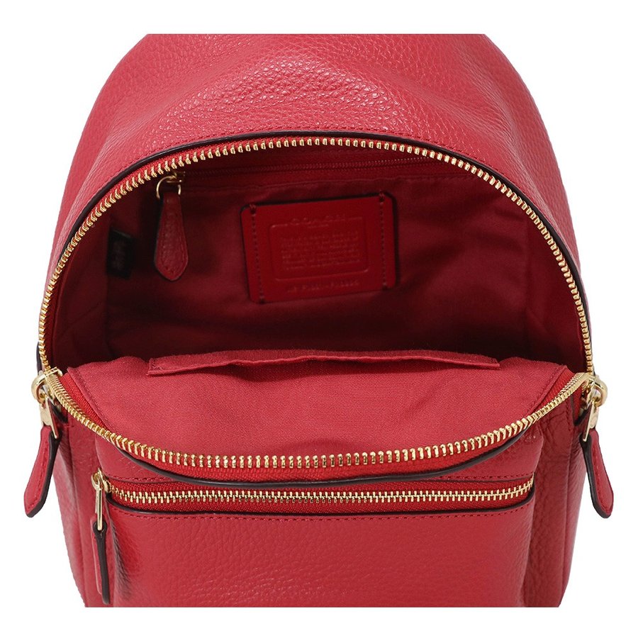 Coach Mini Charlie Backpack True Red / Gold # F28995