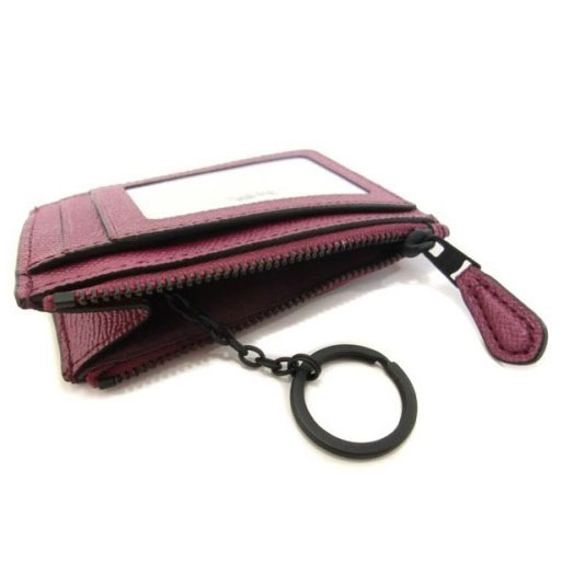 Coach Mini Id Skinny Key Ring Metallic Mauve Pink # 87077