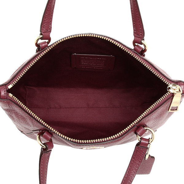 Coach Mini Kelsey Satchel In Pebble Leather Crimson Red # F57563