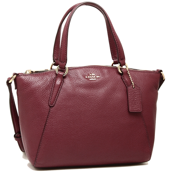 Coach Mini Kelsey Satchel In Pebble Leather Crimson Red # F57563