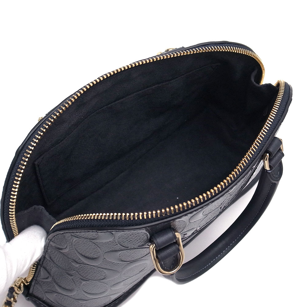 Coach Crossbody Bag Mini Sierra Satchel In Signature Leather Midnight Dark Blue # F27597