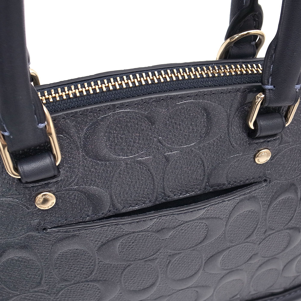 Coach Crossbody Bag Mini Sierra Satchel In Signature Leather Midnight Dark Blue # F27597