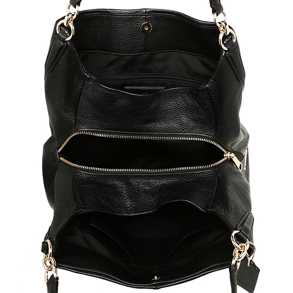 Coach Pebble Leather Phoebe Shoulder Bag Black # F35723