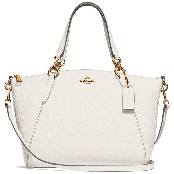Coach Pebble Leather Small Kelsey Crossbody Bag Chalk White # F28993