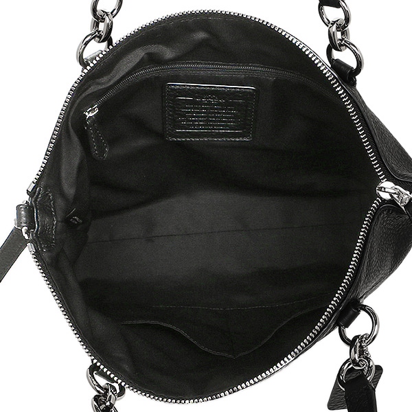 Coach Pebble Leather Small Kelsey Satchel Crossbody Shoulder Bag Black / Silver # F36675