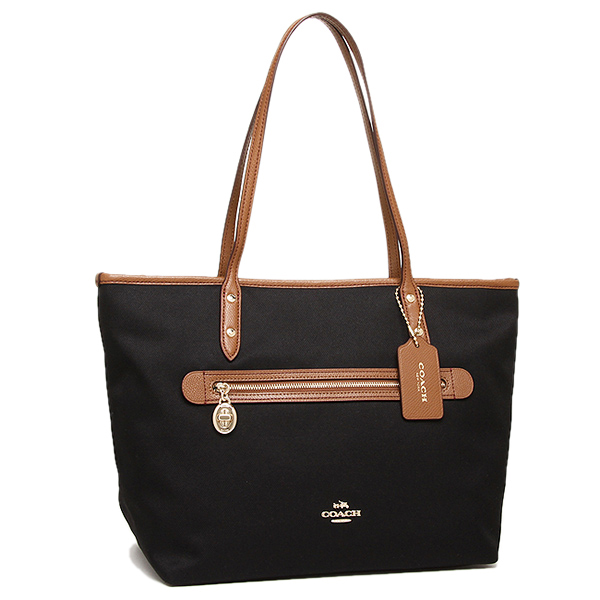 Coach Sawyer Tote In Polyester Twill Tote Shoulder Bag Black # F37237