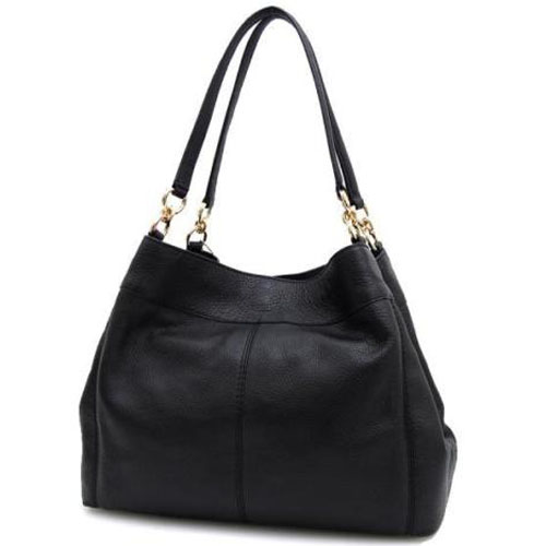 Coach Shoulder Bag In Gift Box Lexy Leather Shoulder Bag Tote Black # F27593