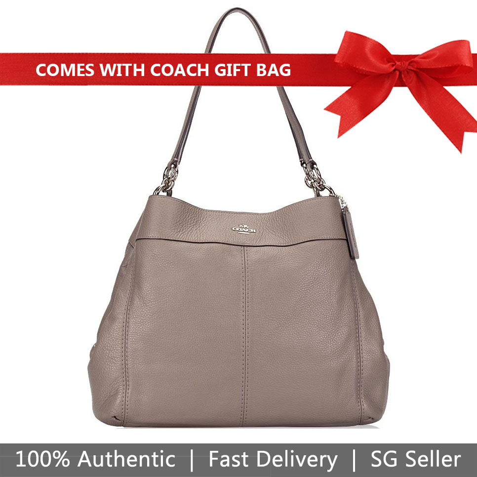 Coach Shoulder Bag With Gift Bag Lexy Shoulder Bag Fog Grey # F27593