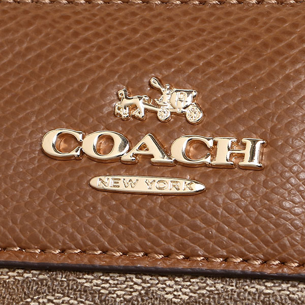 Coach Signature Bennett Satchel Crossbody Bag Khaki / Saddle Brown # F36187