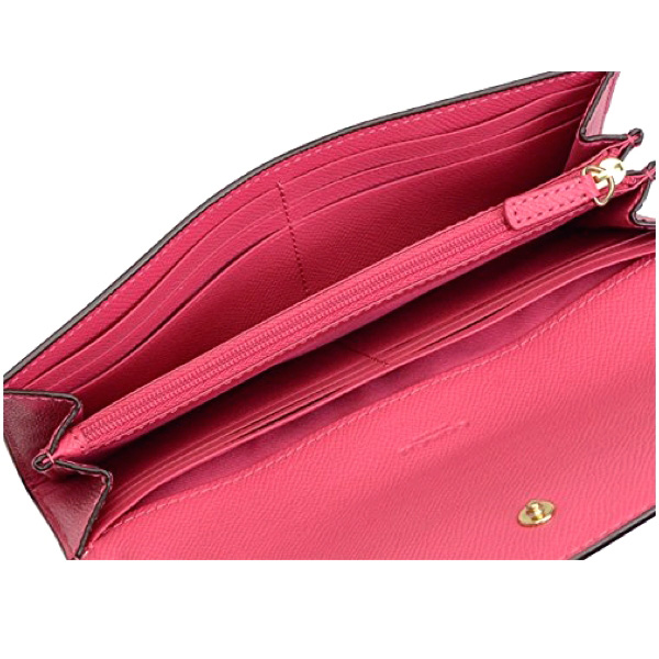Coach Signature Canvas Pop Slim Envelope Wallet Khaki / Dahlia # F52601