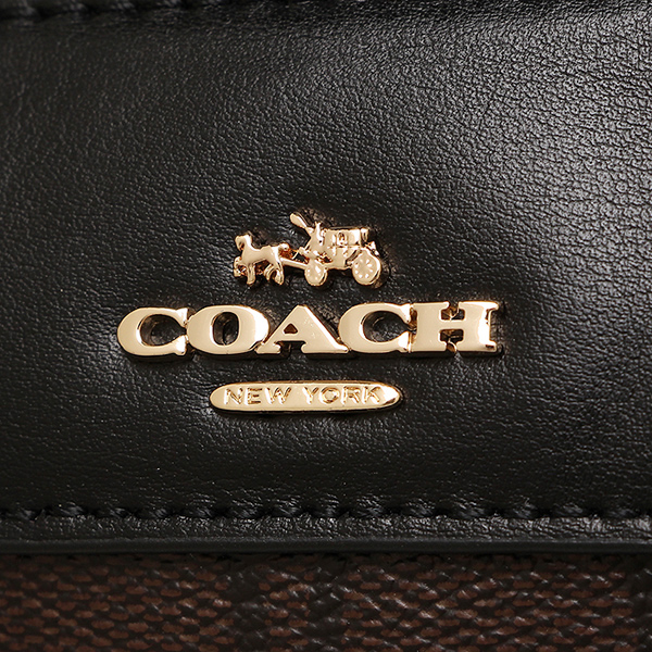 Coach Signature Mini Bennett Satchel Crossbody Bag Black / Brown # F58312
