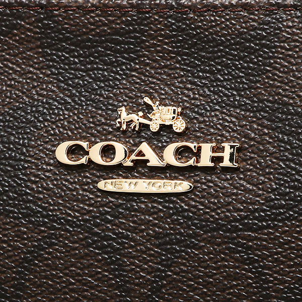 Coach Signature North / South Crossbody Bag Black / Brown / Gold # F58309