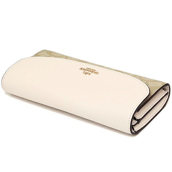 Coach Slim Envelope Wallet In Signature Light Khaki / Chalk Off White # F54022