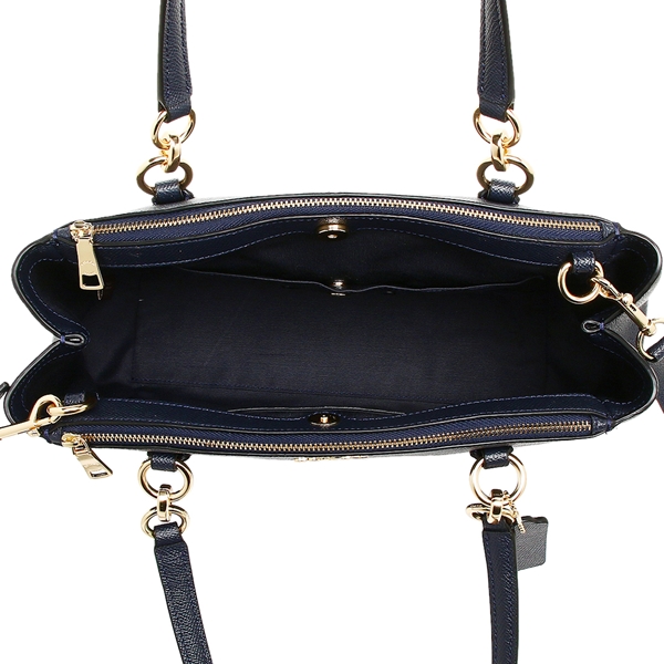 Coach Small Christie Carryall In Crossgrain Leather Crossbody Bag Midnight Blue # F57520