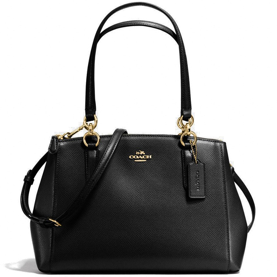 Coach Small Christie Carryall In Crossgrain Leather Gold / Black # F57520