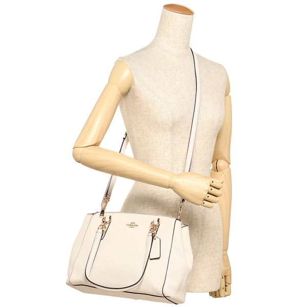 Coach Small Christie Carryall In Crossgrain Leather Gold / Chalk # F57520
