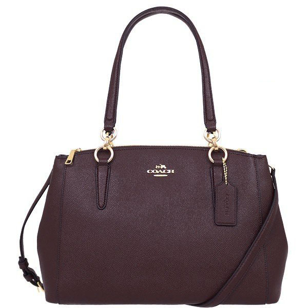 Coach Small Christie Carryall In Crossgrain Leather Light Gold / Oxblood 1 # F57520