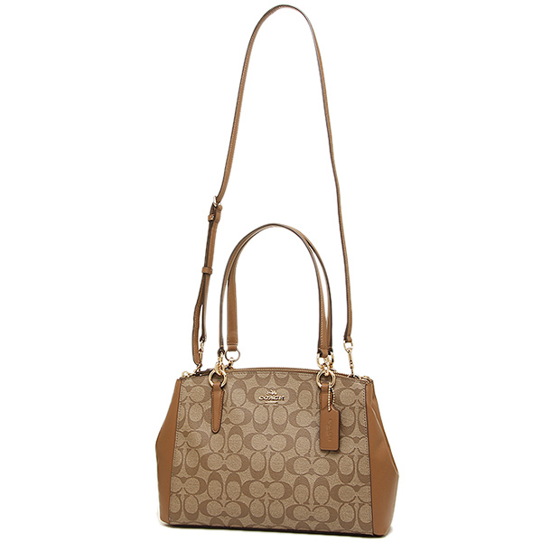 Coach Small Christie Carryall In Signature Gold / Khaki / Saddle Brown # F58291