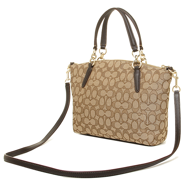 Coach Small Kelsey Satchel In Outline Signature Gold / Khaki / Brown # F58283