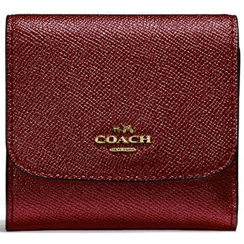 Coach Small Wallet Metallic Cherry Red # F21069