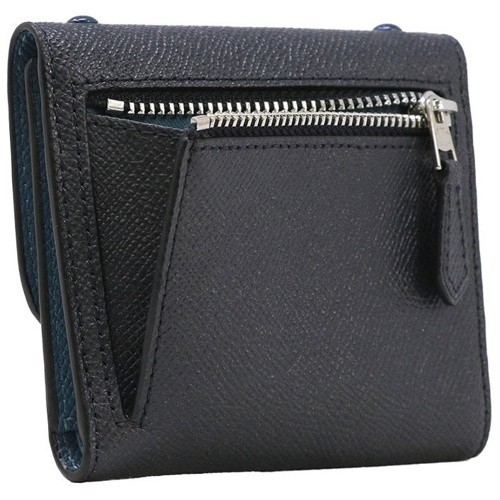 Coach Small Wallet With Rainbow Rivets Midnight Navy Blue / Silver # F31950