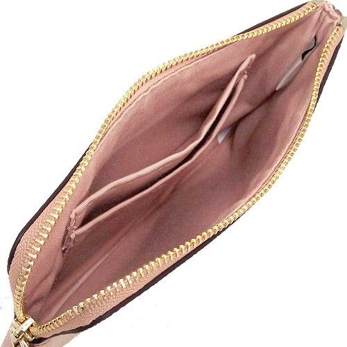 Coach Small Wristlet In Gift Box Corner Zip Wristlet In Crossgrain Leather Nude Pink Beige / Gold # F58032