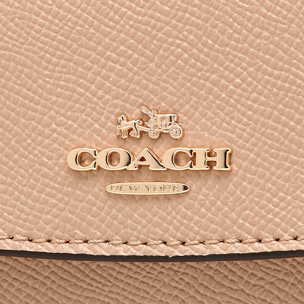 Coach Soft Wallet In Crossgrain Leather Gold / Beechwood Nude Beige # F54008