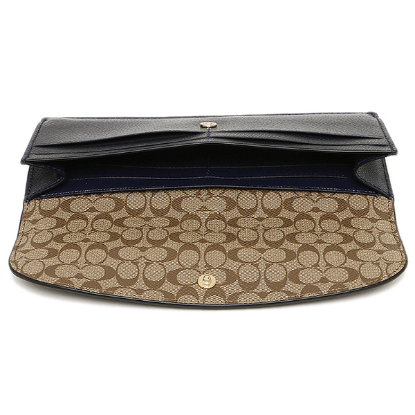 Coach Soft Wallet In Crossgrain Leather Midnight Navy Blue # F54008