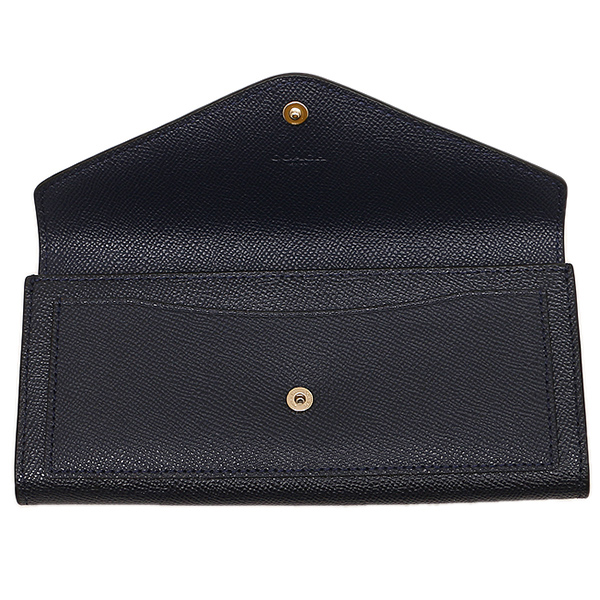 Coach Soft Wallet In Crossgrain Leather Navy # 57715