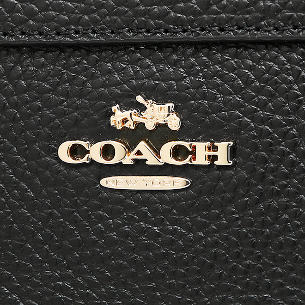 Coach Tote Crossbody Bag Tyler Tote In Pebble Leather Black / Gold # F54687