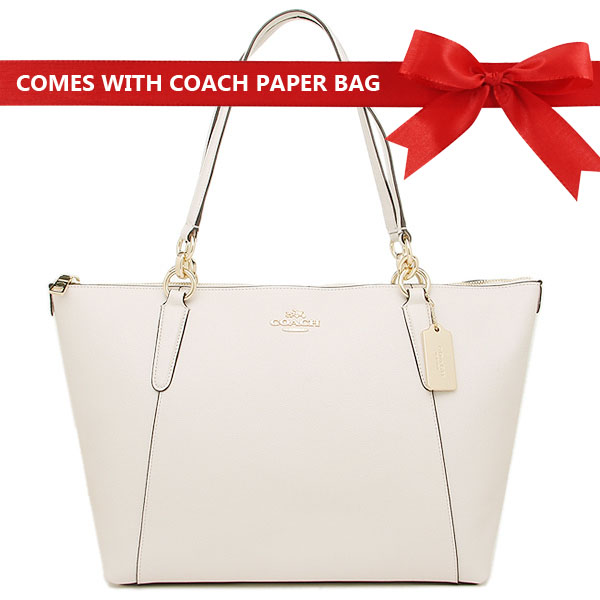 Coach Tote Shoulder Bag Ava Tote In Crossgrain Leather Chalk White / Gold # F57526