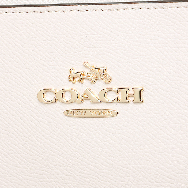 Coach Tote Shoulder Bag Ava Tote In Crossgrain Leather Chalk White / Gold # F57526