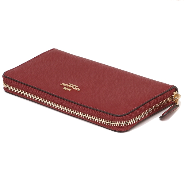 Coach Wallet In Gift Box Accordion Zip Wallet Dark Red # F16612