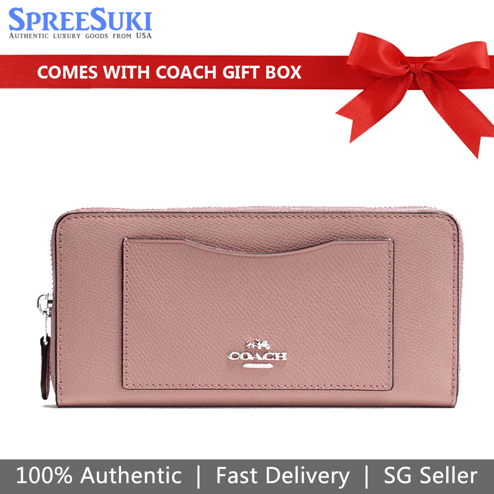Coach Accordion Zip Wallet Dusty Rose Pink # F54007