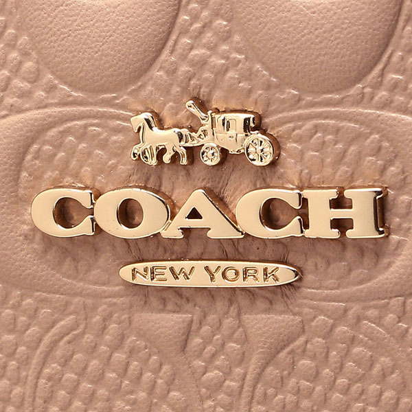 Coach Wallet In Gift Box Accordion Zip Wallet In Signature Leather Long Wallet Beechwood Nude Beige Beige Nude # F67566