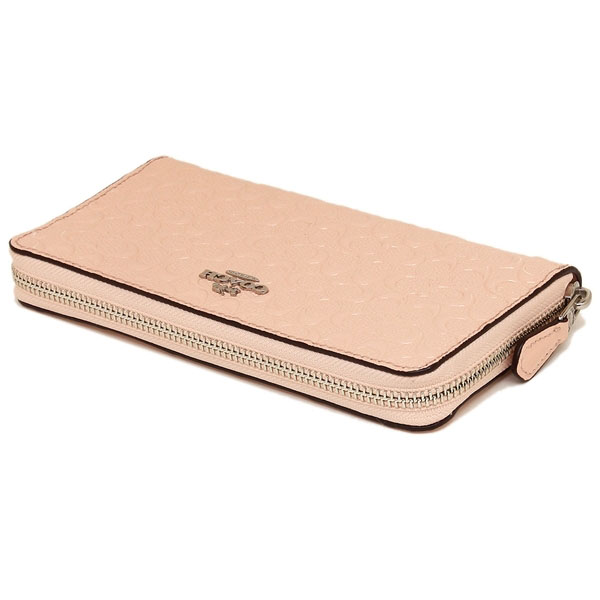 Coach Wallet In Gift Box Accordion Zip Wallet Long Wallet Light Pink # F54805