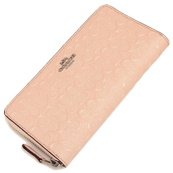 Coach Wallet In Gift Box Accordion Zip Wallet Long Wallet Light Pink # F54805